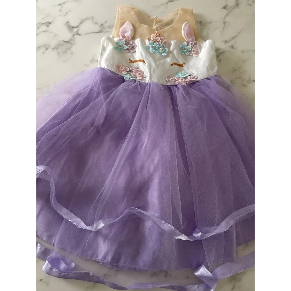 Unicorn Princess Purple Dress Up Costume/ Halloween Kids Size 5-6